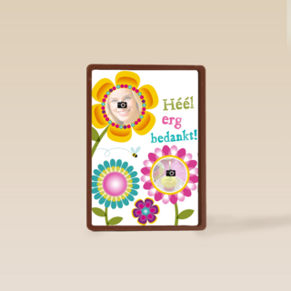 fotokaart bloemen heel erg bedankt