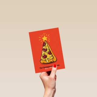 Kerstboom van pizza