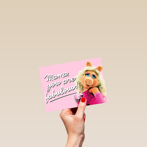 moederdag kaart miss piggy mama you are fabulous