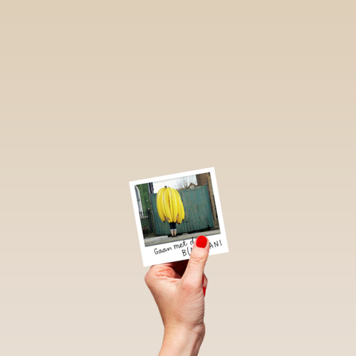 polaroid kaart gaan met die b an aan