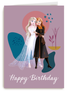 Frozen verjaardagskaart Elsa en Anna