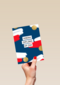 Rood wit blauwe geslaagd kaart met goud