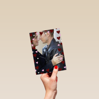 valentijnskaart foto volledige pagina hartjes