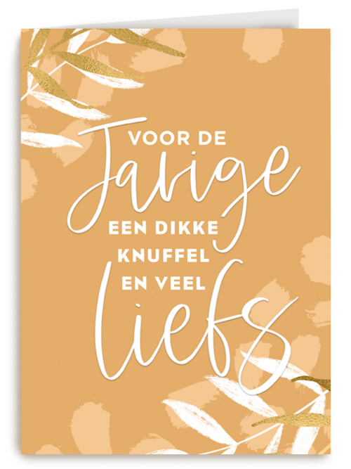 Verjaardagskaart een knuffel en veel liefs