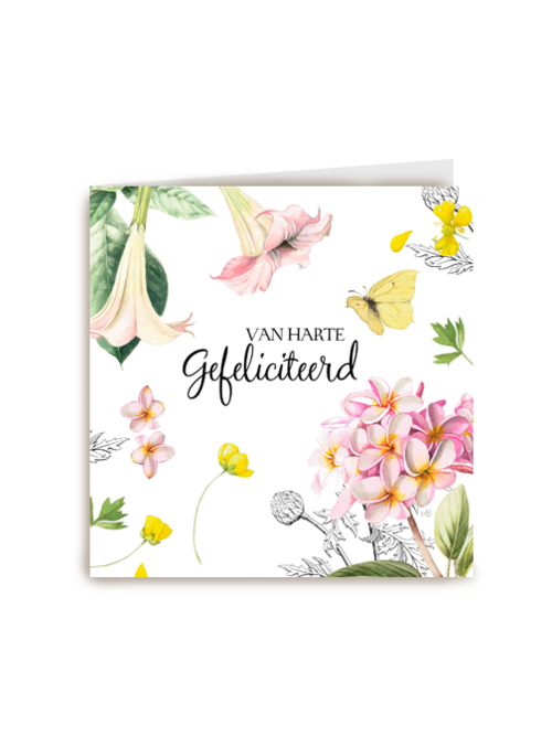 Kaart flowers by Marjolein Bastin Van harte gefeliciteerd
