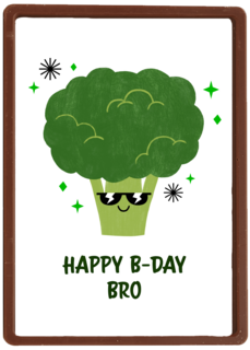 verjaardagskaart met broccoli