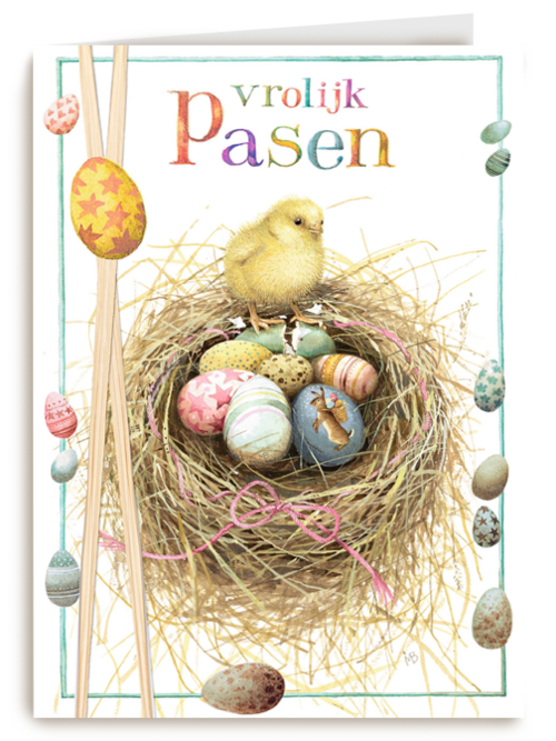 kuiken met nestje eieren