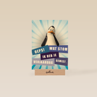 Penguins verjaardag te laat kaart