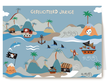 verjaardagskaart piratenschatkaart