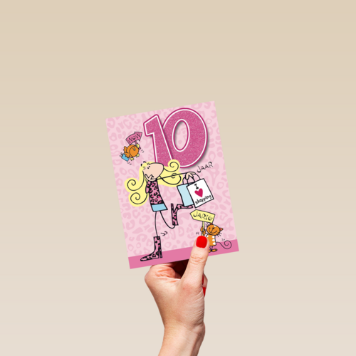 verjaardag leeftijden 10 jaar roze