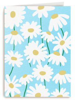 Blanco kaart met witte bloemen