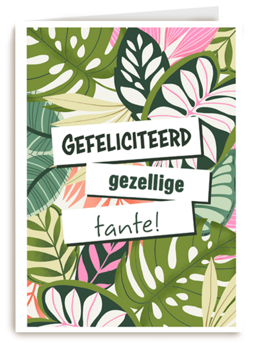 verjaardagskaart met jungle voor een tante