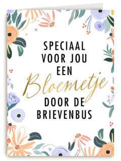 kaart klassiek een bloemetje door de brievenbus