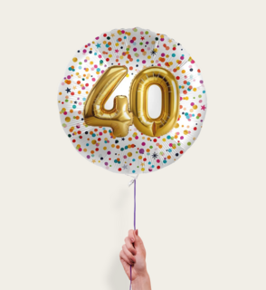 Ballon 40 jaar Confetti Goud 