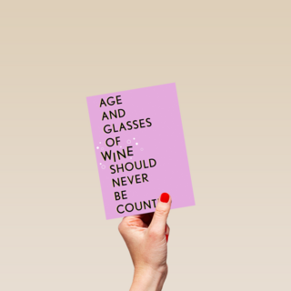 kaart vrouw grappig glasses of wine should never be counted