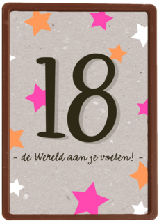 Verjaardagskaart 18 de wereld aan je voeten meisje vrouw