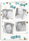 fotokaart staand hiep hiep hoera polaroid