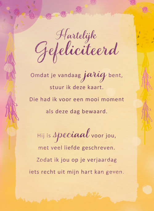 Verjaardagskaart vrouw klassiek Speciaal More than words