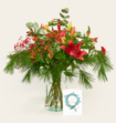 Boeket Bloemen Christmas Sparkle Met Vaas