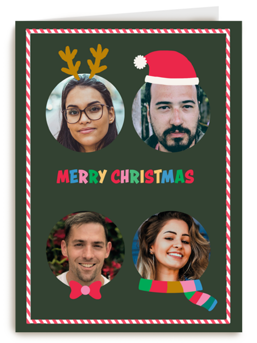 Merry Christmas fotokaart 4 fotos 