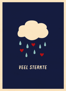 Sterkte kaart wolkje met hartjes regen