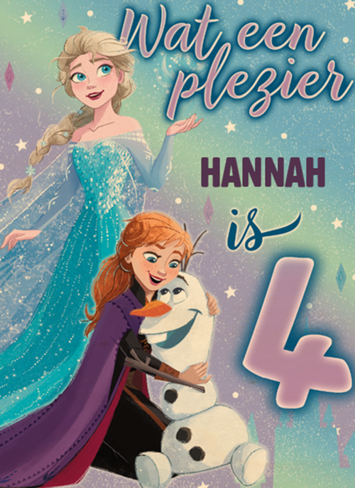Frozen kaart 4 jaar