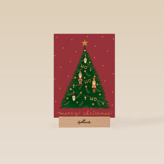 Kerstkaart kerstboom nutcracker