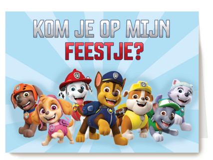 Uitnodiging verjaardagsfeest Paw Patrol