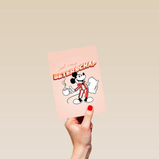 Mickey Mouse in pijama beterschapskaart