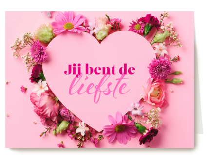 Roze bloemen jij bent de liefste