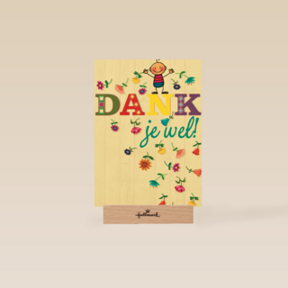 smile kaart bloemetjes dank je wel