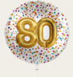 Ballon 80 jaar Confetti Goud 