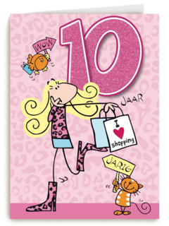 verjaardag leeftijden 10 jaar roze