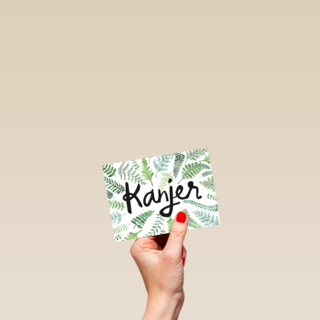 botanical kaart bladeren met het woord kanjer
