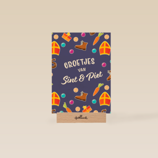 groetjes van sint en piet met veel strooigoed