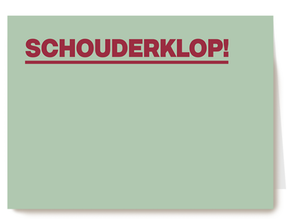 goed gedaan kaart andc schouderklopje
