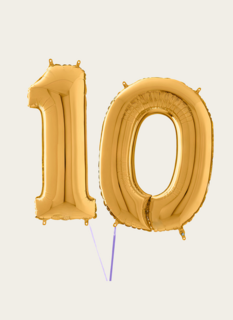 Cijferballon 10 Jaar Goud XL Cijferballon 10 Jaar Goud XL