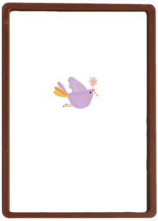 Sterktekaart vogel met bloem