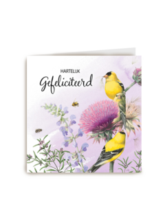 Kaart flowers by Marjolein Bastin Hartelijk gefeliciteerd kaart