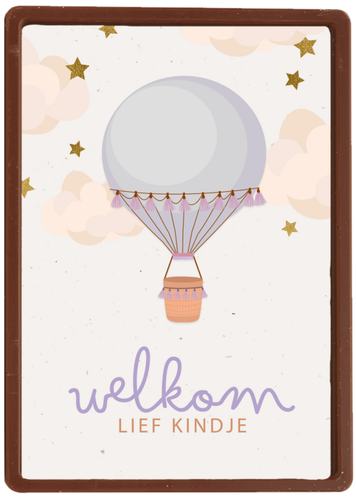 Adoptie felicitatiekaart luchtballon