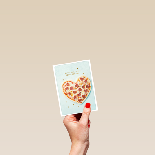 vriendschap kaart klassiek i love you more than pizza