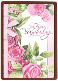 roze rozen met strik