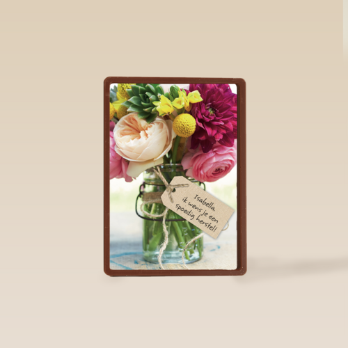 een bos bloemen voor een spoedig herstel