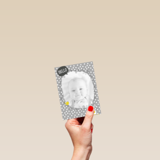 fotokaart hello klein baby kindje
