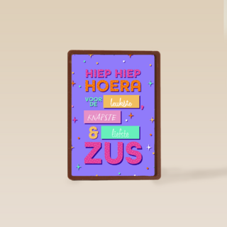 hippe verjaardagskaart voor een zus