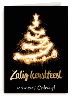 kerstkaart lichtgevende kerstboom zakelijk