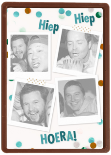 fotokaart staand hiep hiep hoera polaroid