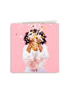 Verjaardagskaart vrouw grote confetti