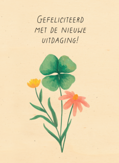 Nieuwe baan kaart gefeliciteerd