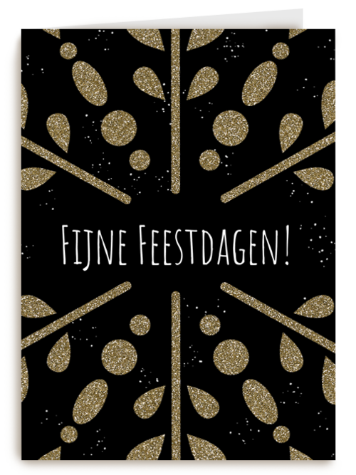 zakelijke kerstkaart met gouden ijskristal